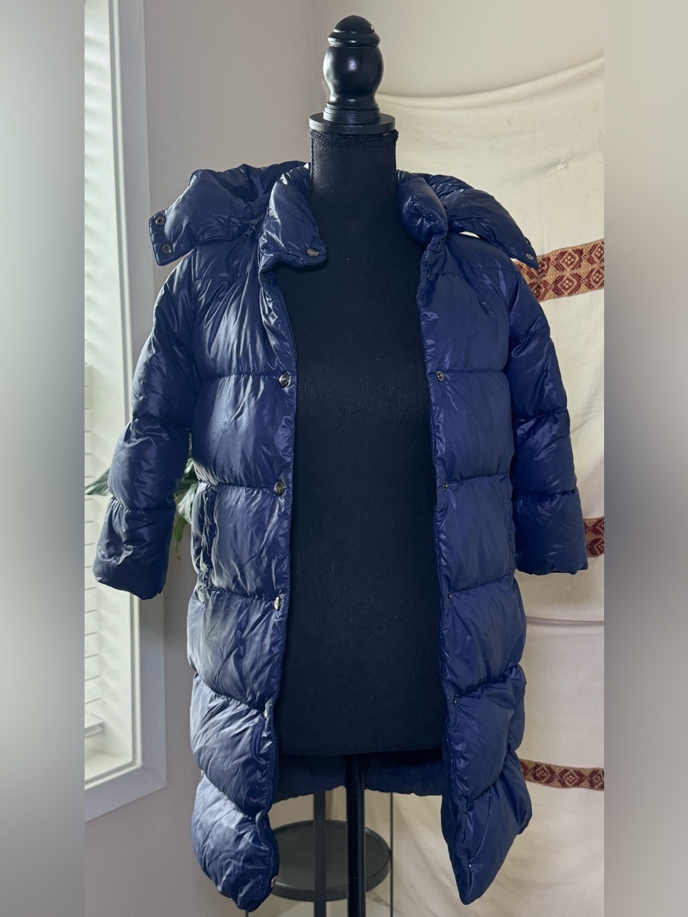 Polo Ralph Lauren Kids Navy Blue Down Polo Bear Long Puffer Parka Size 4/5 (XS) - Picture 2 of 9
